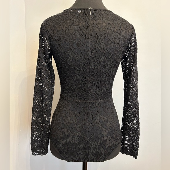 ANGL Sheer Black Lace Bodysuit, size S - Picture 2 of 6